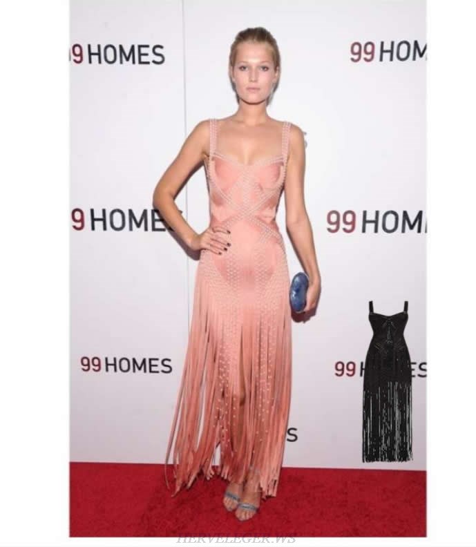 Herve Leger Stars Black And Pink Multicolor Bead Gown