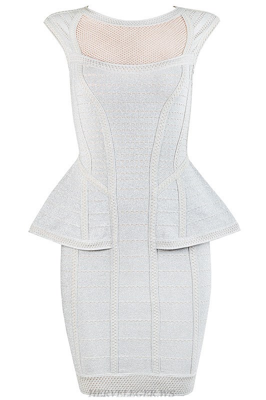 Herve Leger White Jacquard Cocktail Bandage Dress Herve Leger White Jacquard Cocktail Bandage Dress