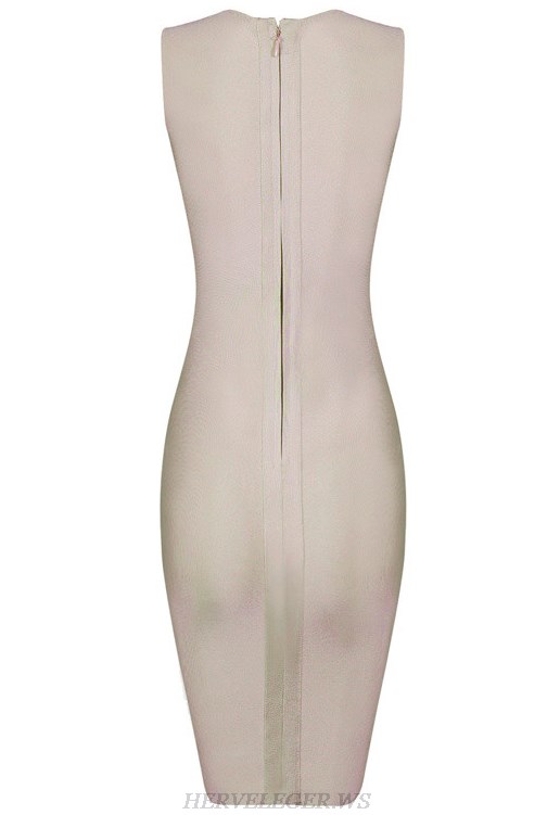 Herve Leger Nude Cut Out Detail Dress
