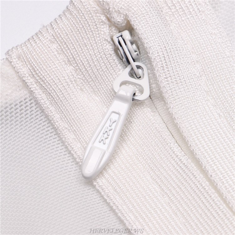 Herve Leger White Embedded Dress