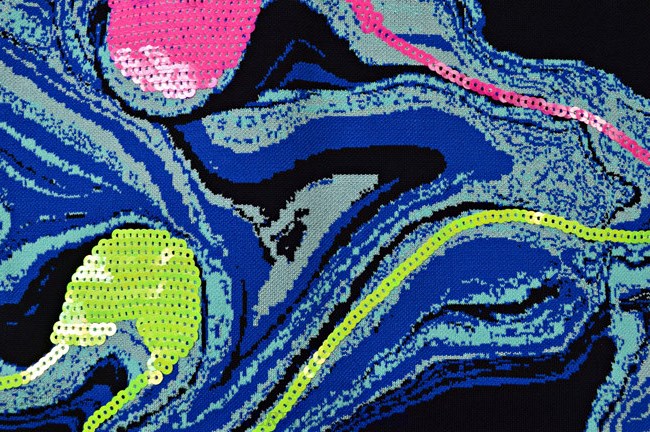 Herve Leger Sequined Art Print Dress