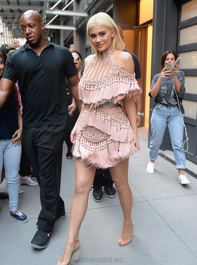 Herve Leger Pink Cold Shoulder Tassel Dress