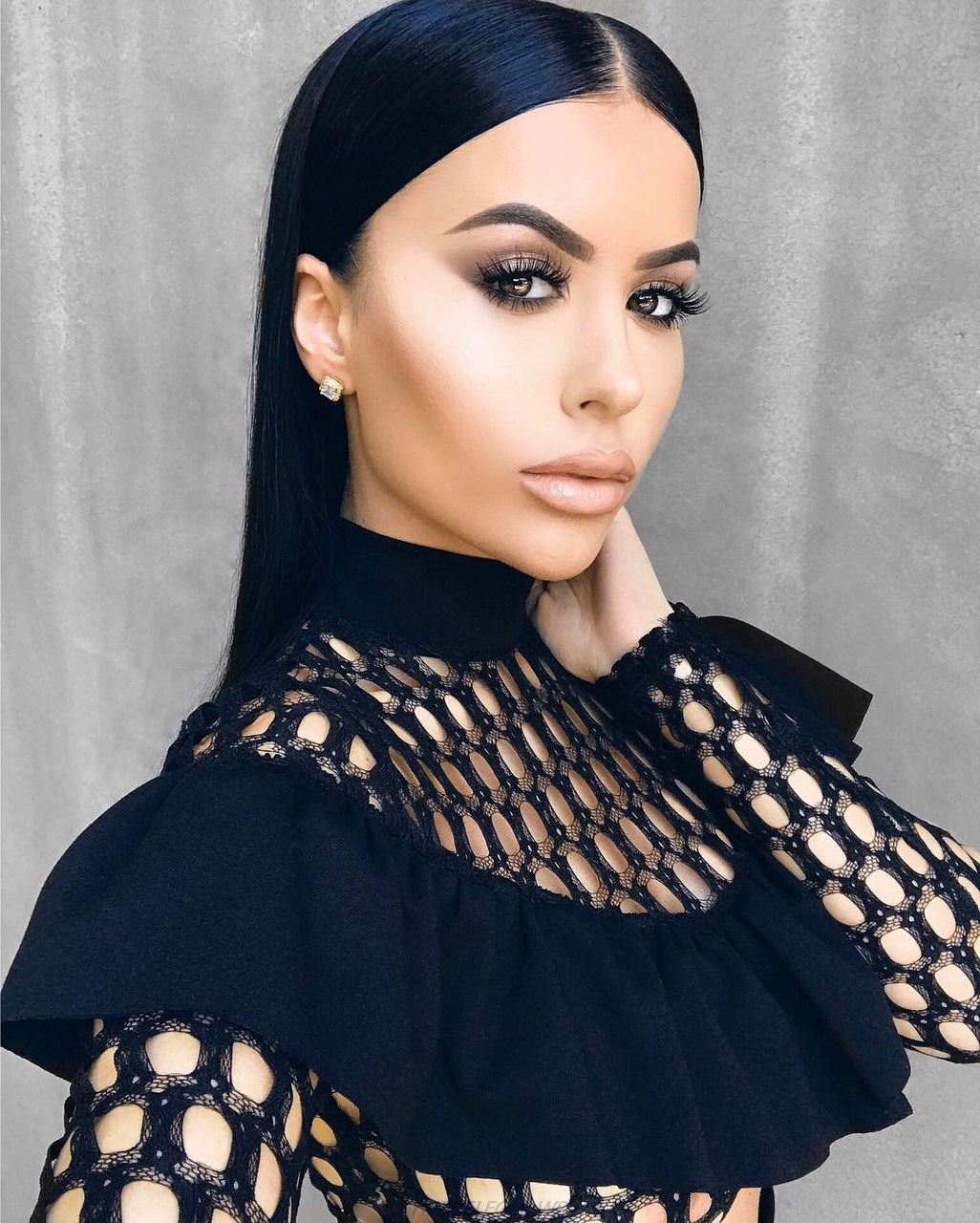 Herve Leger Kim Kardashian Black Long Sleeve Two Piece Stars Dress