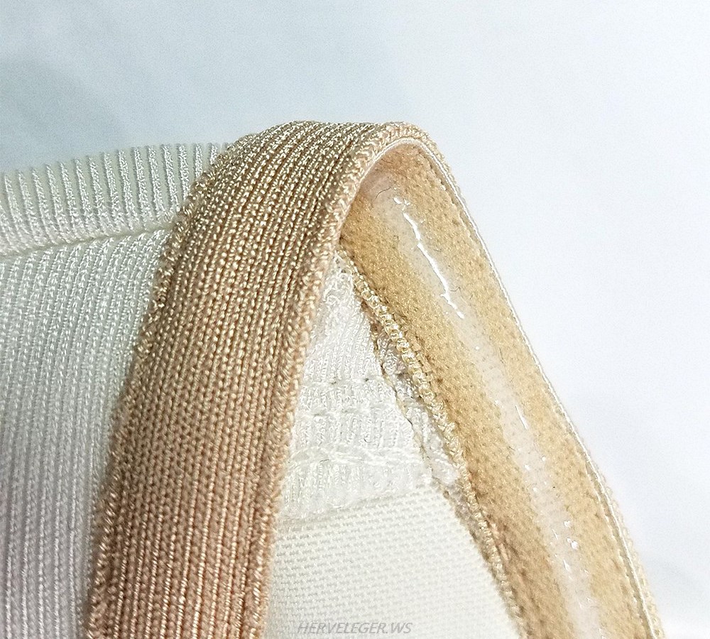 Herve Leger White Nude Trim Dress