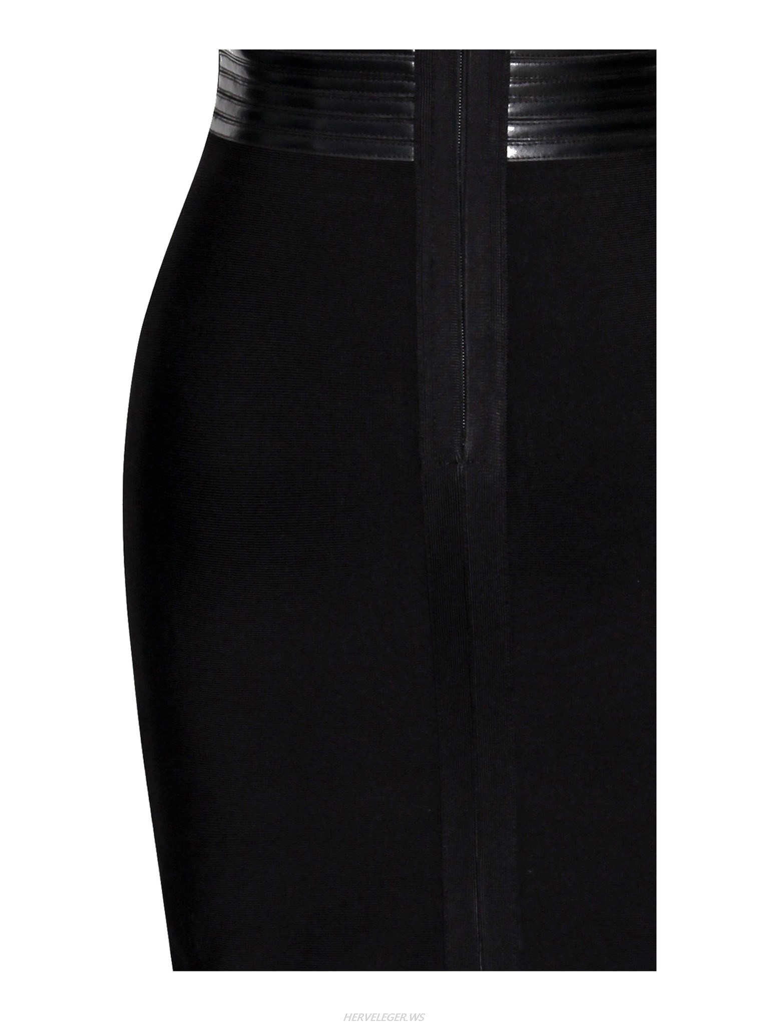Herve Leger Black Lace Up Cut Out Dress