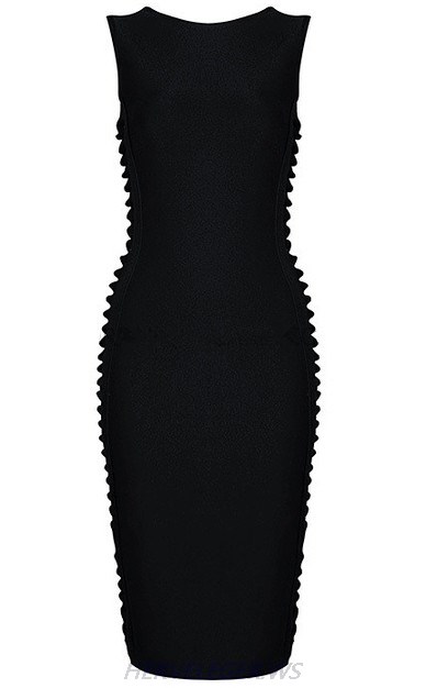 Herve Leger Black Cut Out Side Dress