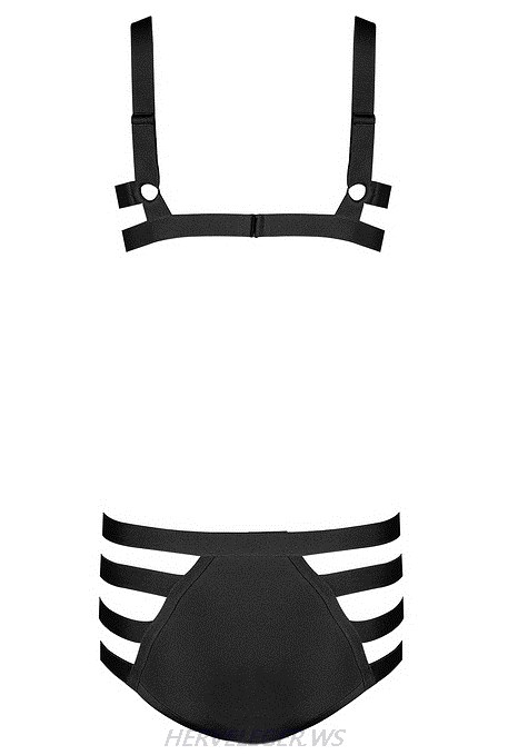 Herve Leger Black Strappy Swimsuit 