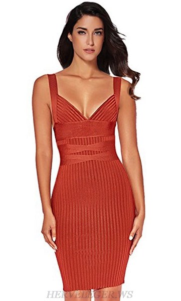 Herve Leger Red Sweetheart Dress