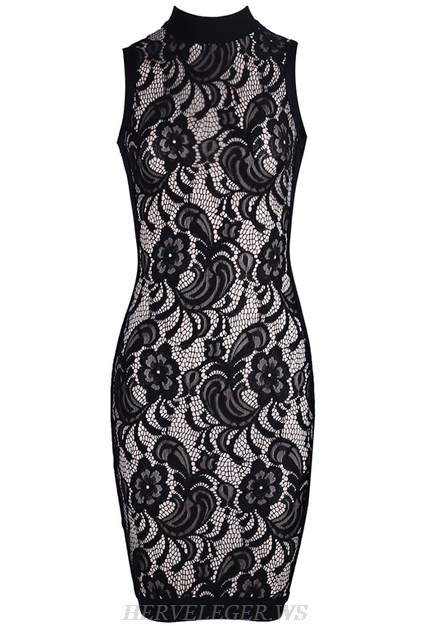 Herve Leger Black Lace Dress
