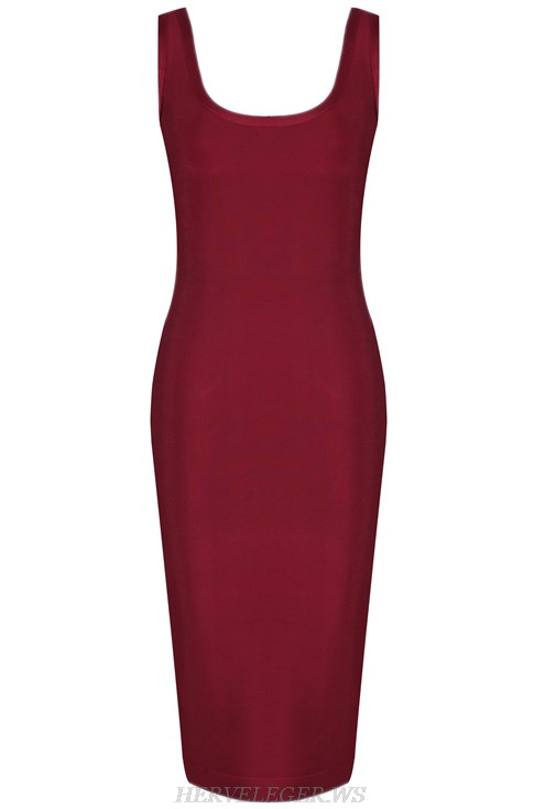 Herve Leger Burgundy Dress