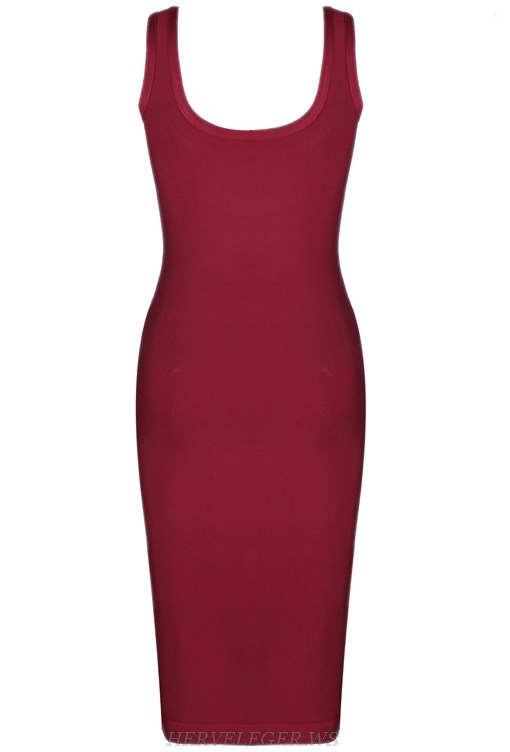 Herve Leger Burgundy Dress