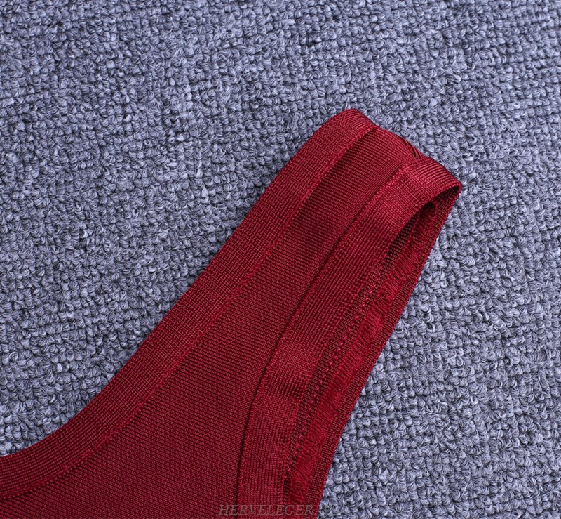 Herve Leger Burgundy Dress