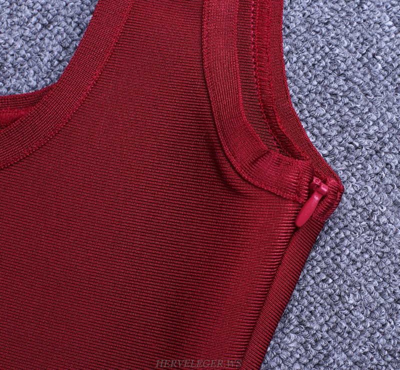 Herve Leger Burgundy Dress