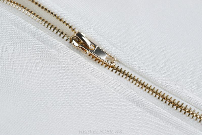 Herve Leger White Bandeau Mermaid Gown