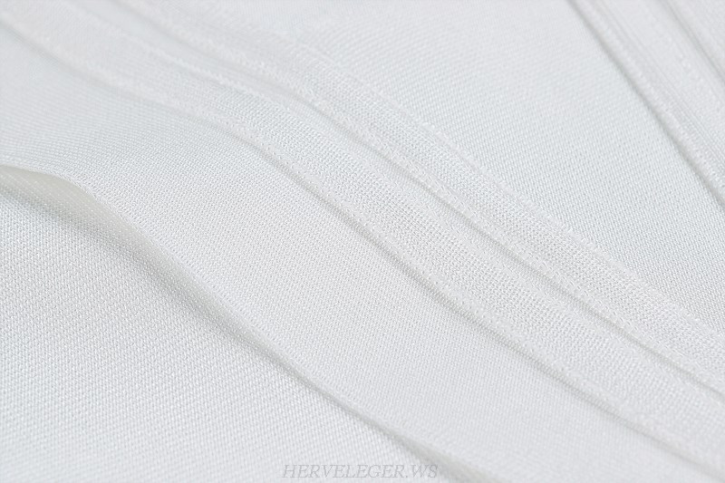 Herve Leger White Bandeau Mermaid Gown