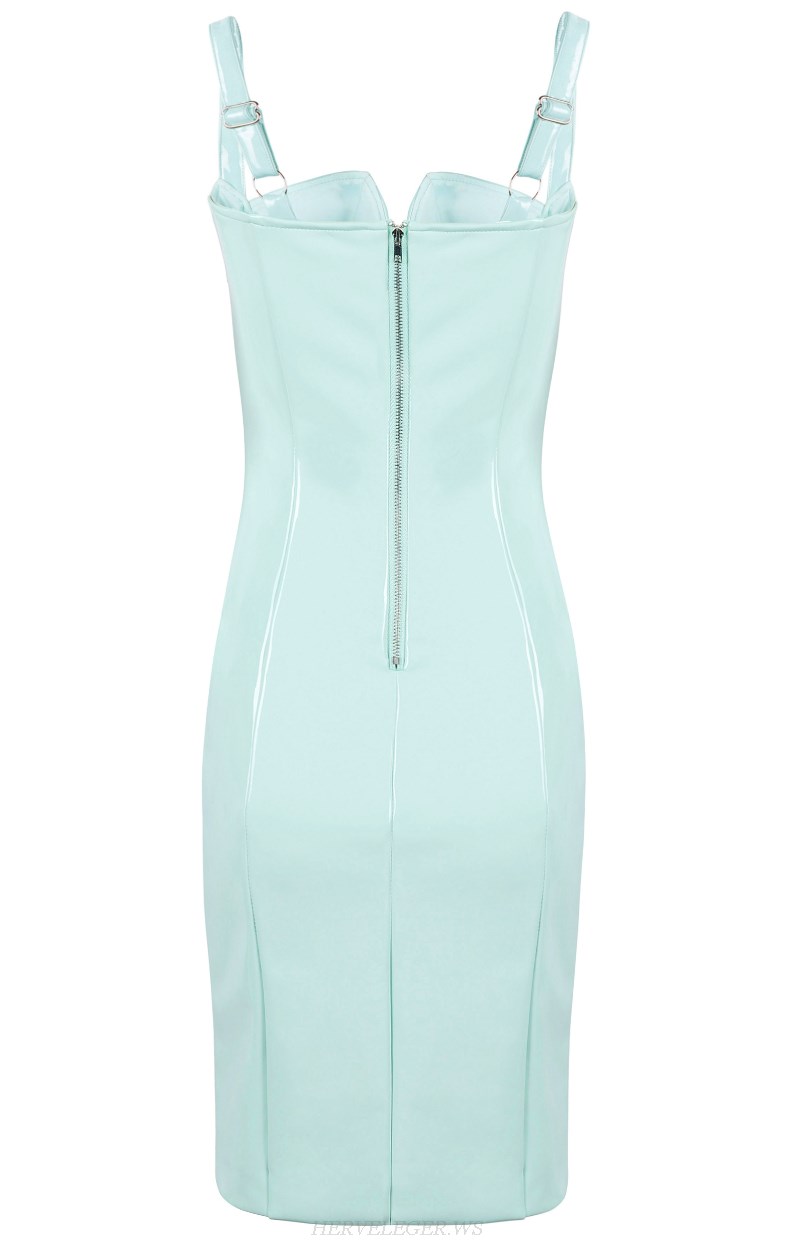 Herve Leger Mint Bustier PU Dress