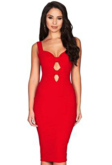 Herve Leger Red Bow Detail Dress