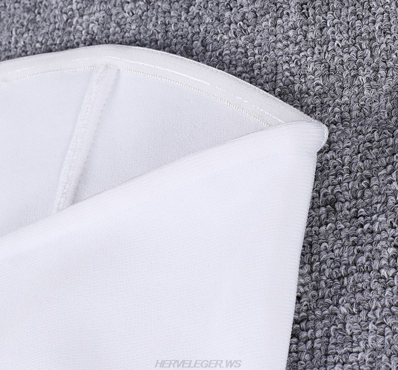 Herve Leger White Bandeau Asymmetric Dress