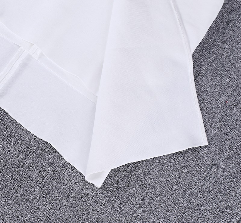 Herve Leger White Bandeau Asymmetric Dress