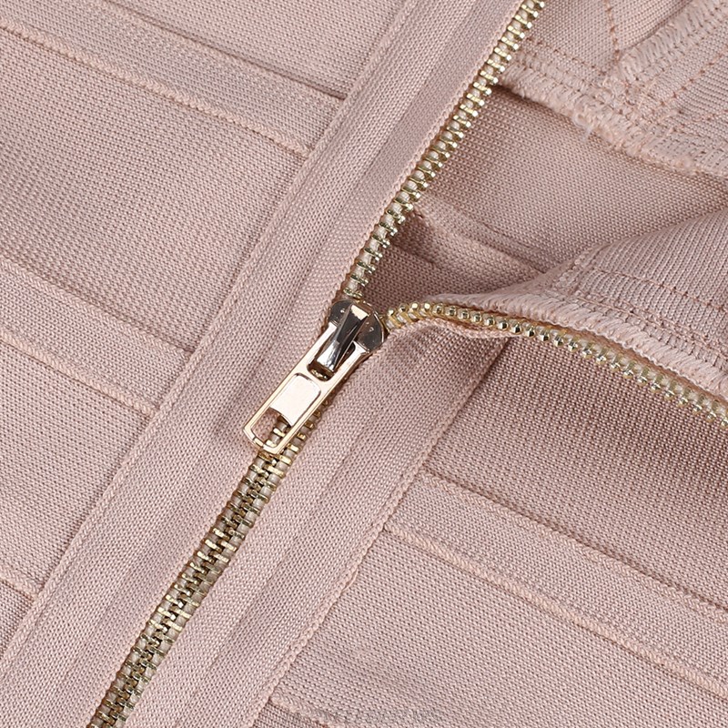 Herve Leger Nude Halter Dress