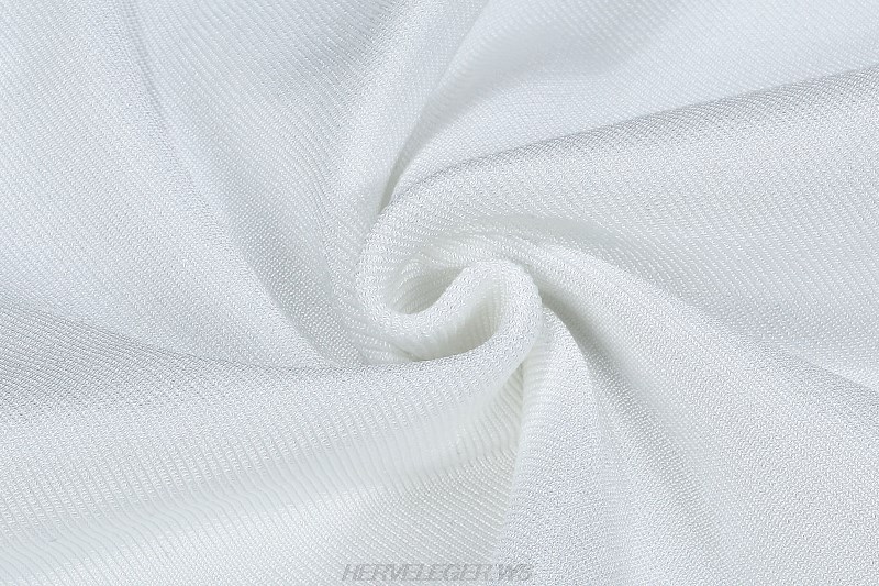 Herve Leger White Strappy Fluted Dress