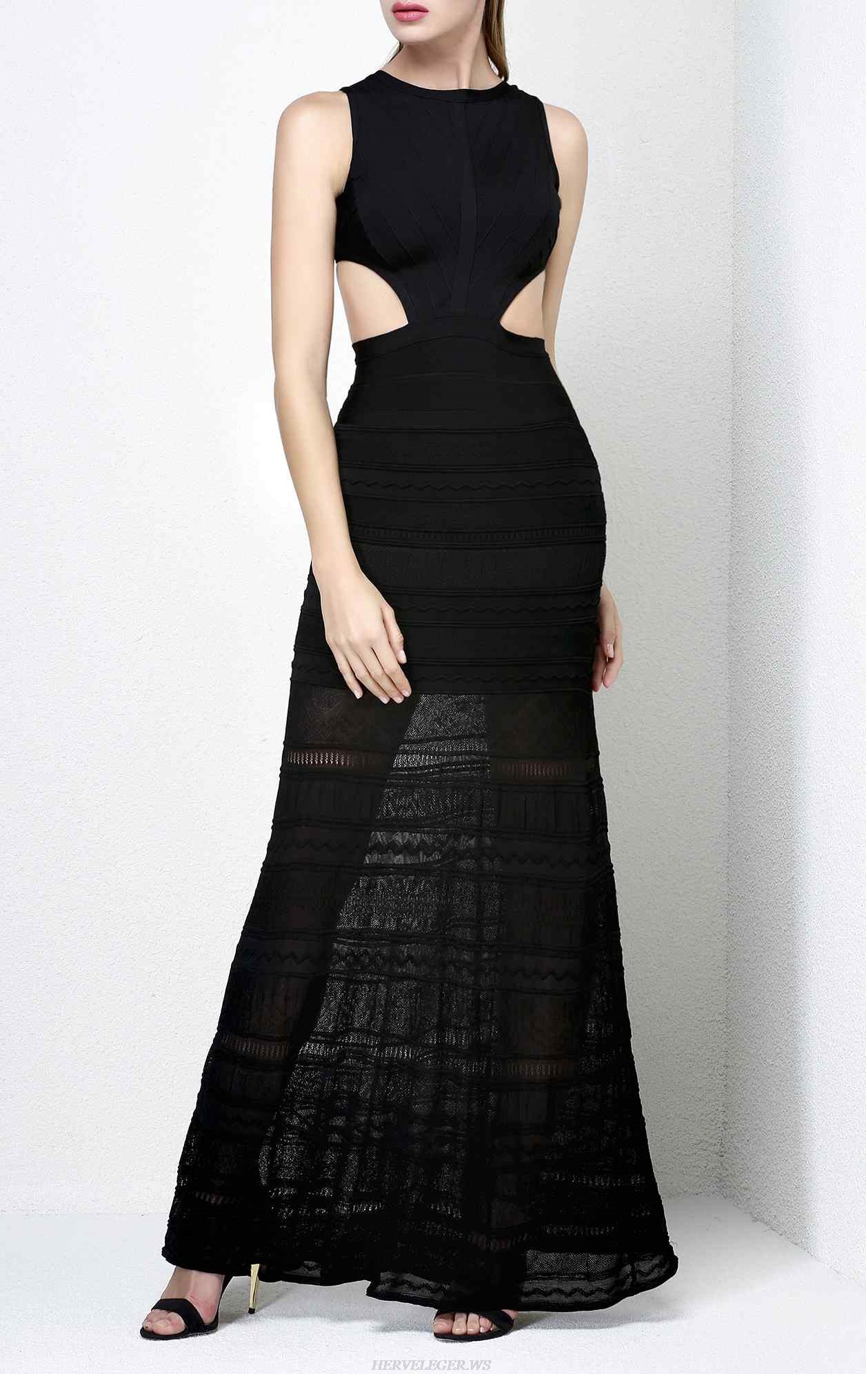 Herve Leger Alondra Pointelle Bandage Gown