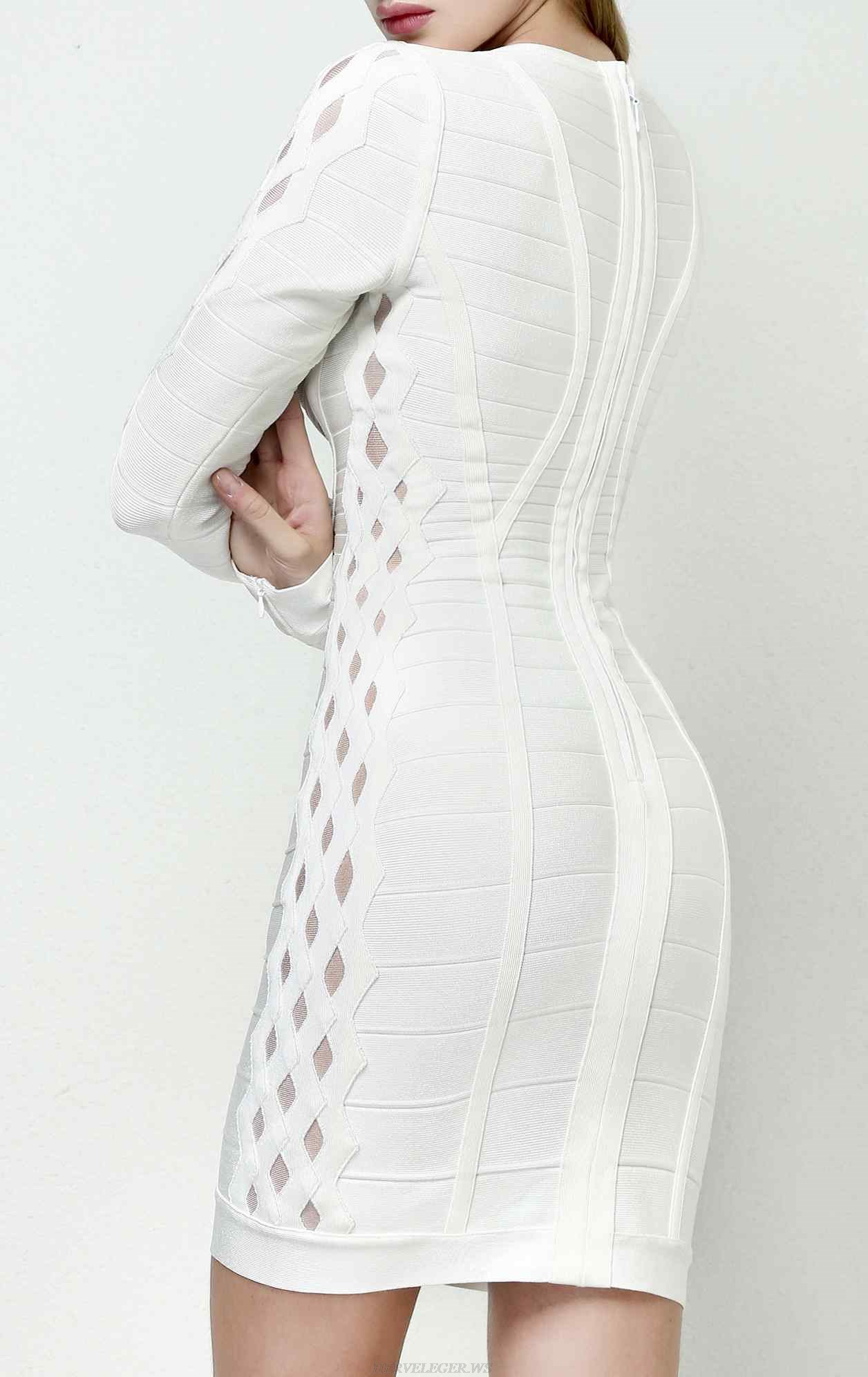 Herve Leger Breanna Zigzag Jacquard Dress
