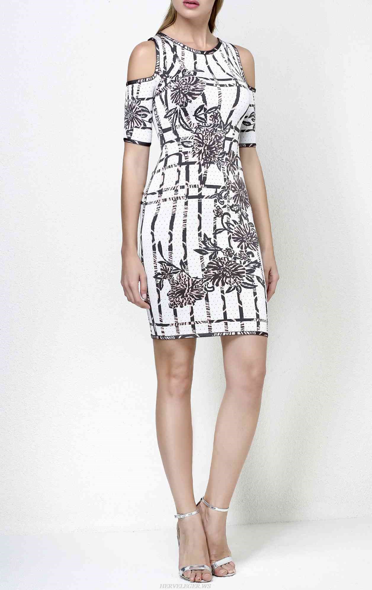 Herve Leger Camilla Flower Detail Beading Dress Herve Leger Camilla Flower Detail Beading Dress
