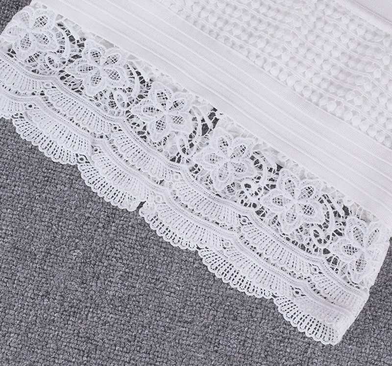 Herve Leger White Crochet Hem Bandage Dress