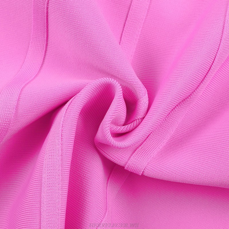 Herve  Leger Pink Structured Bustier Bandage Dress
