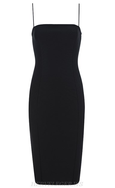 Herve Leger Black Straps Bandage Dress