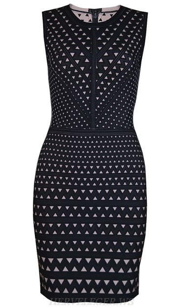 Herve Leger Black Nude Bandage Dress