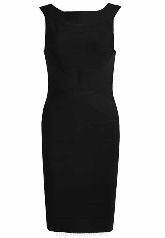 Herve Leger Black Backless Bandage Dress