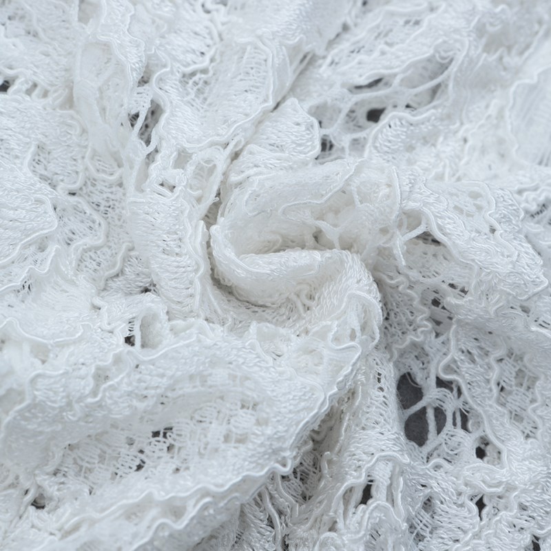 Herve Leger White Crochet Fluted Dress