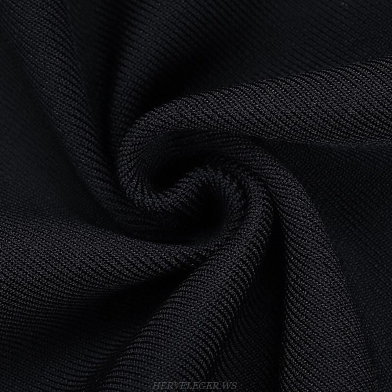 Herve Leger Black Mesh Bandage Dress