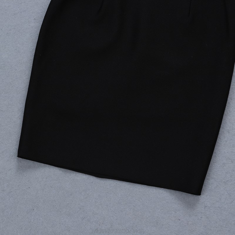 Herve Leger Black Mesh Bandage Dress