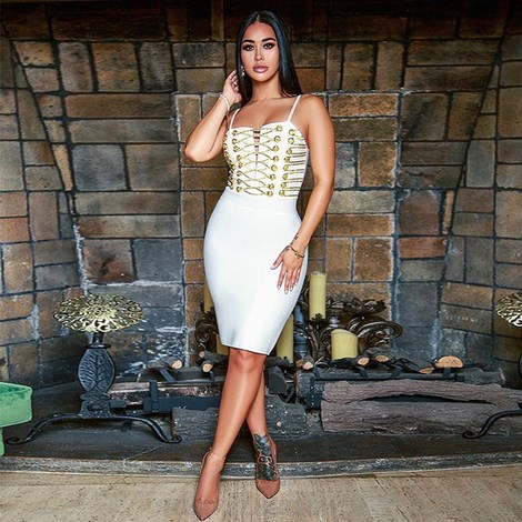 Herve Leger White Officer Stars Bandage Dress Herve Leger White Officer Stars Bandage Dress