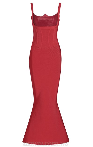 Herve Leger Red Mermaid Gown