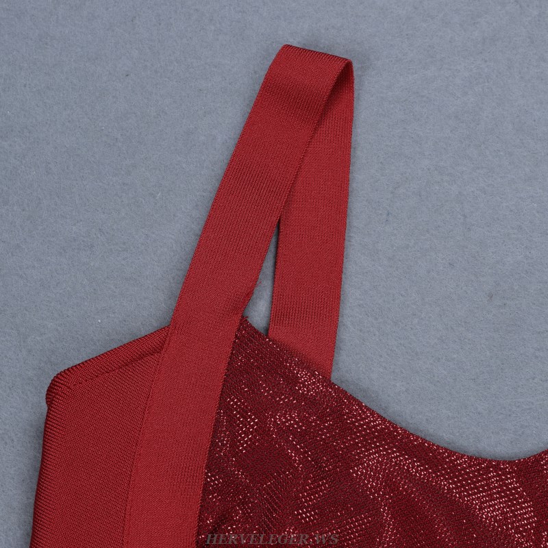 Herve Leger Red Mermaid Gown