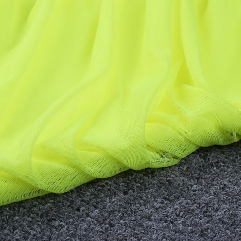 Herve Leger Neon Ruched Mesh Dress