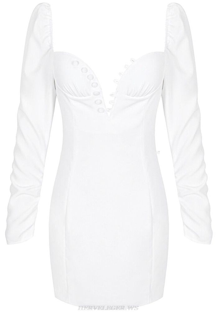 Herve Leger Puff Long Sleeve Bustier Dress