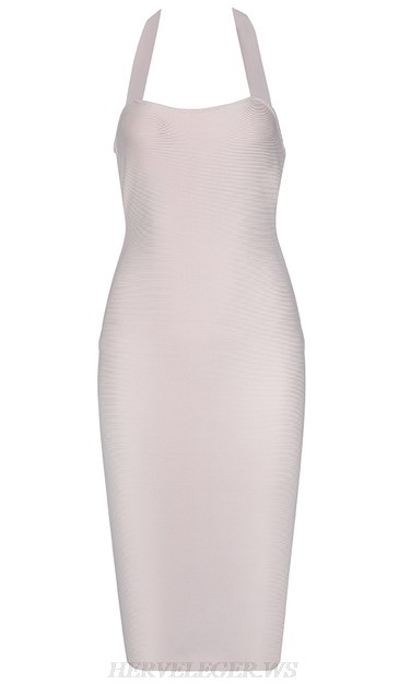 Herve Leger Nude Halter Basic Dress