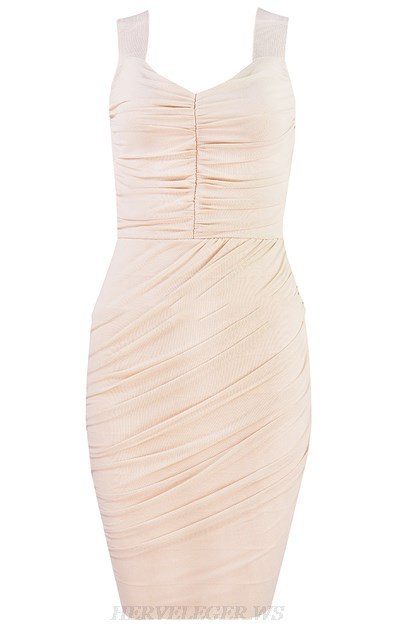 Herve Leger Nude Ruched Dress