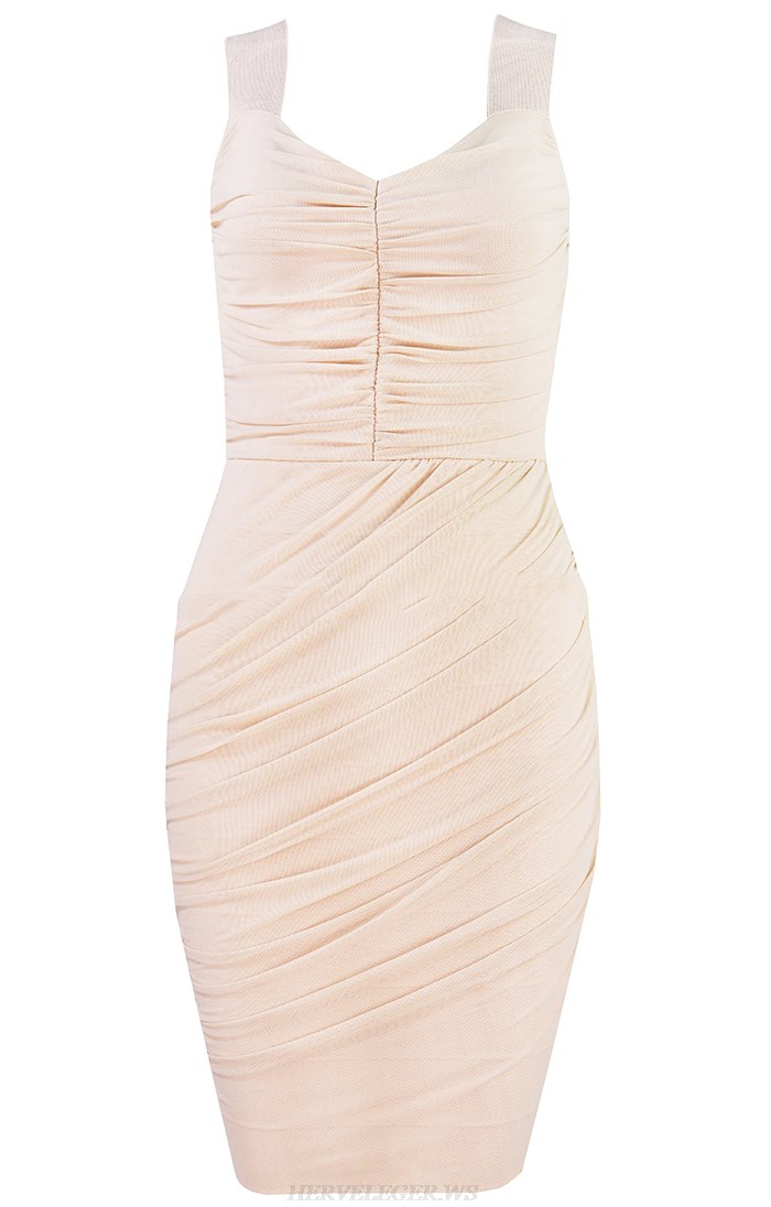 Herve Leger Nude Ruched Dress