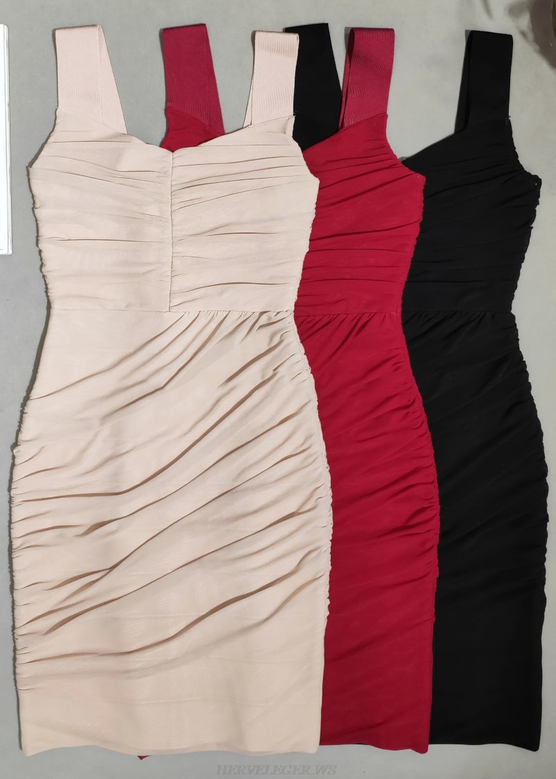 Herve Leger Nude Ruched Dress
