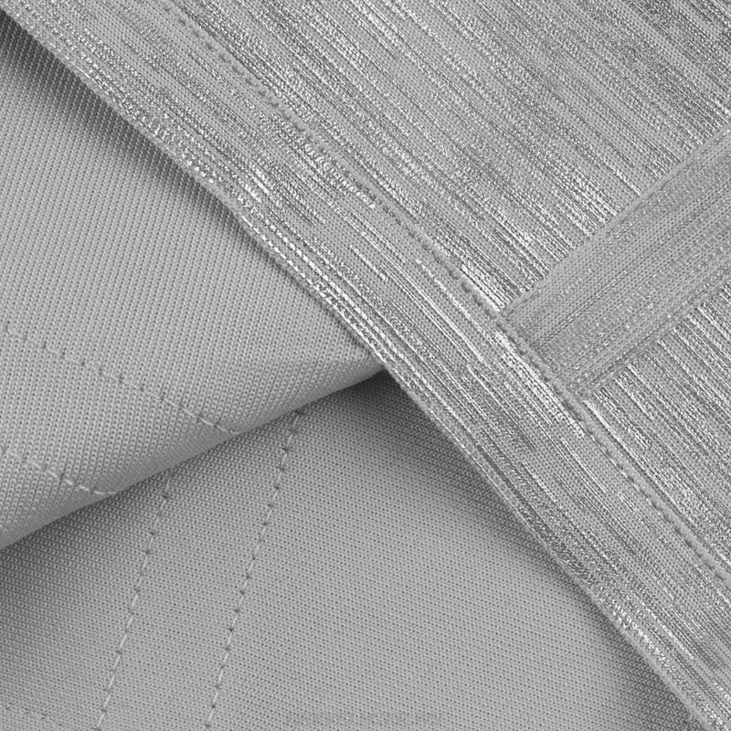 Herve Leger Silver Tie Woodgrain Foil Print Dress