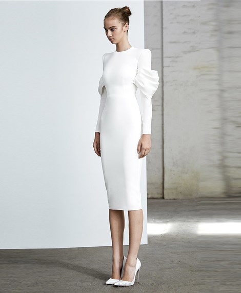 Herve Leger White Long Sleeve Dress Herve Leger White Long Sleeve Dress