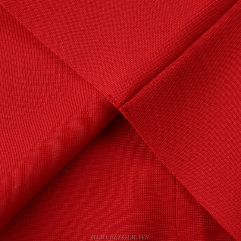 Herve Leger Red Basic Bandage Dress