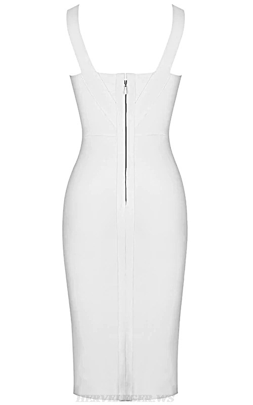 Herve Leger White Basic Bandage Dress