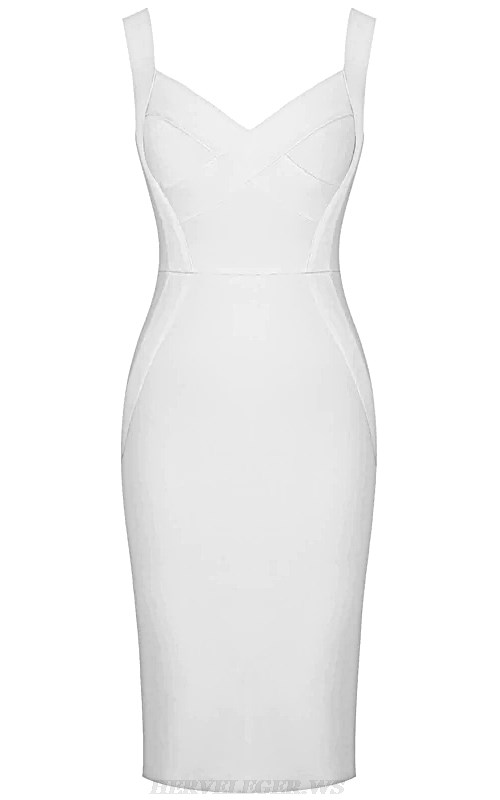 Herve Leger White Basic Bandage Dress